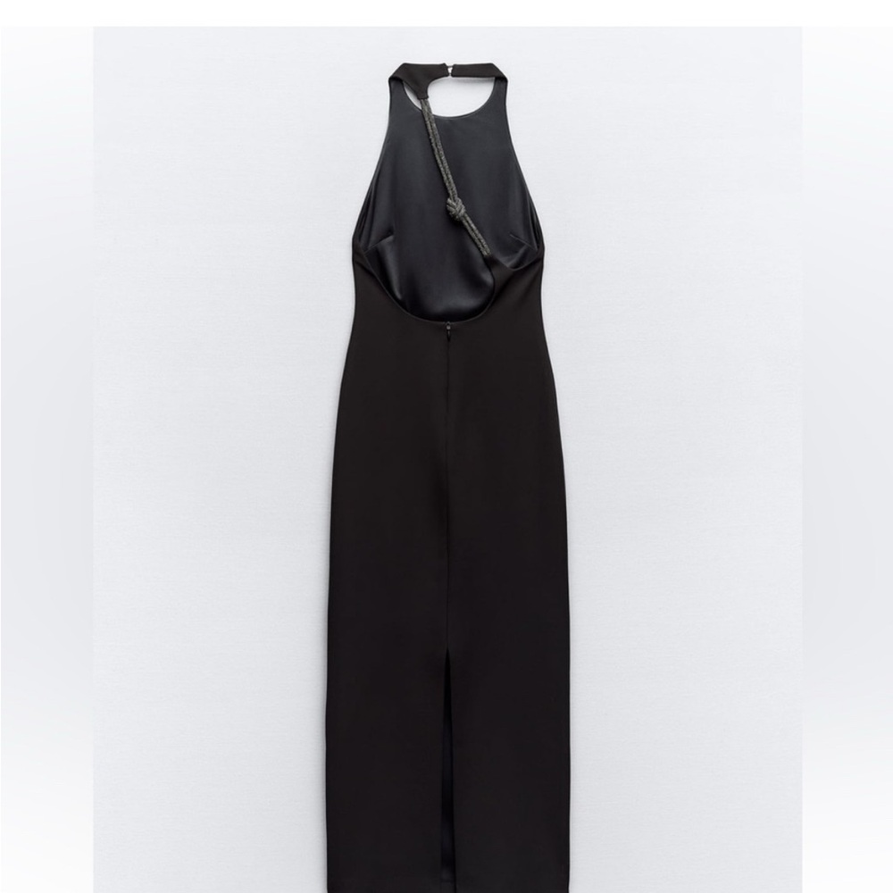 Zara Black Asymmetrical Halter Dress - Picture 4 of 11